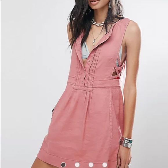 Free People ‘Moonshine’ pink linen mini dress - Picture 3 of 9
